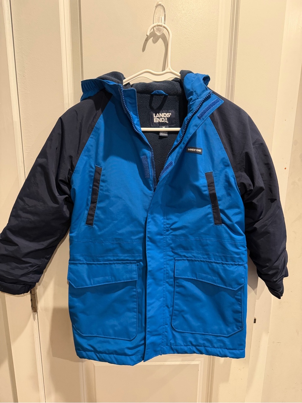 Lands’ End squall waterproof insulated parka boys size 8